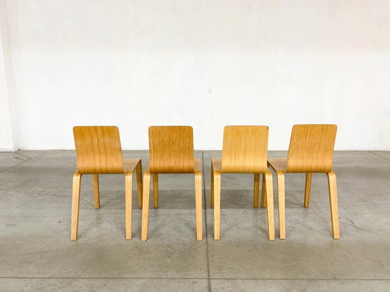 Image 1 of Bamboo Dining Set Table and Chairs by Henrik Tjaerby for Artek Studio, Set of 5