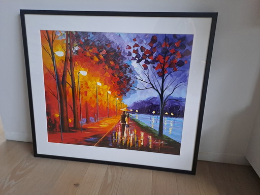 "Allee am See" Gemälde Original Erholung gemalt von Leonid Afremov