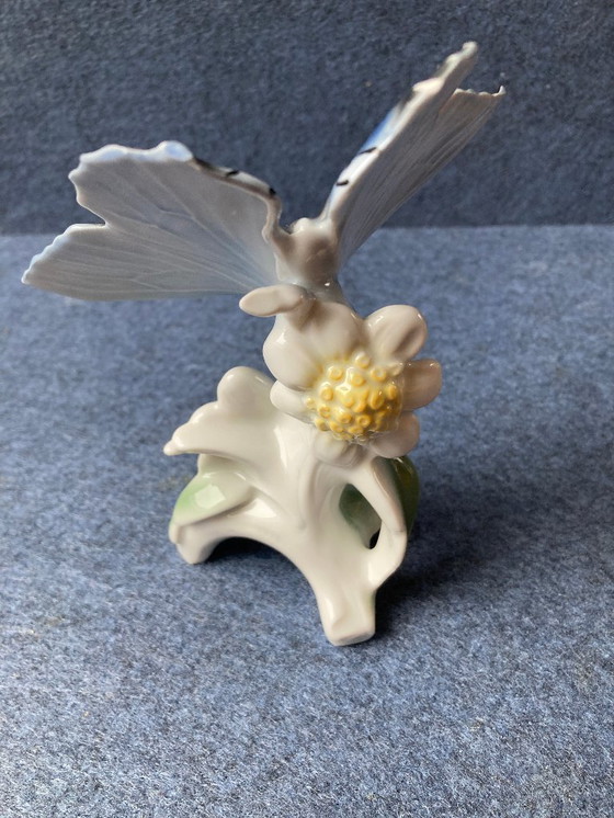 Image 1 of Porcelain figurine of a butterfly and gentian