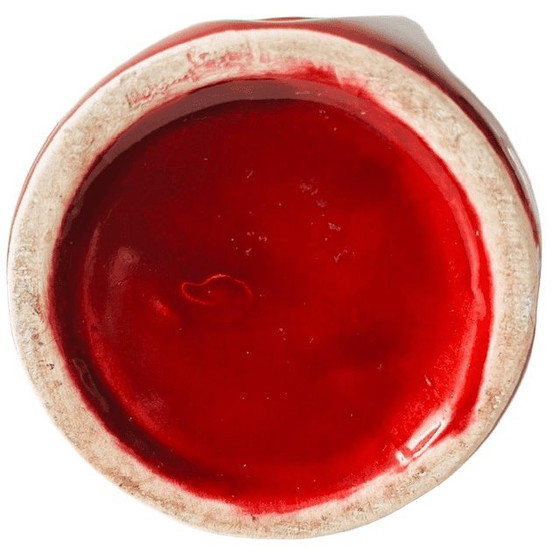 Image 1 of Vintage Vase, kirschrot, Keramik, Art-Deco-Stil, 1950er Jahre