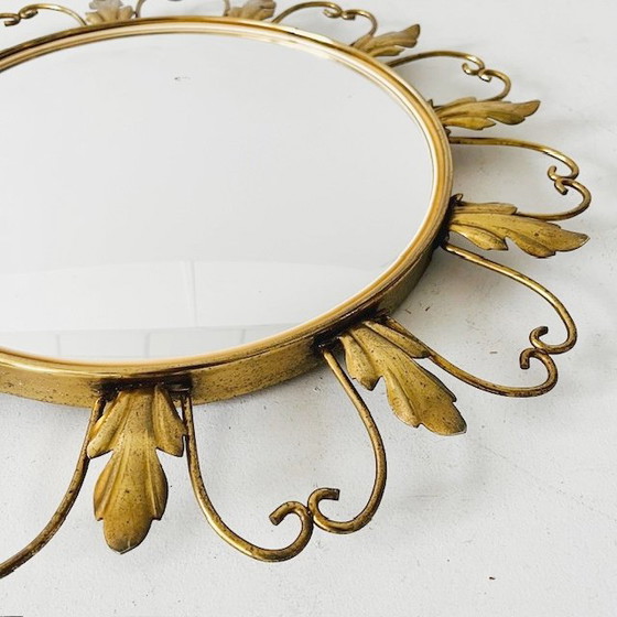 Image 1 of Miroir de majordome vintage Deknudt Sunburst, style milieu du siècle, vers les années 1960