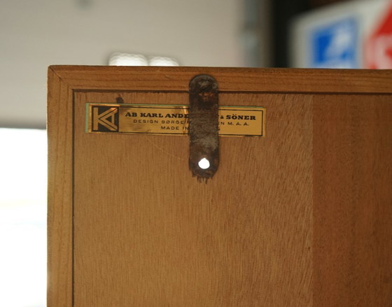 Image 1 of Eikenhouten boekenkast van Børge Mogensen voor Karl Andersson & söner. Zweden, jaren zestig