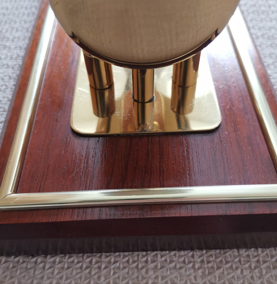 Image 1 of Set of Hollywood Regency ice glass wall lamps by Hillebrand teak vintage 70s