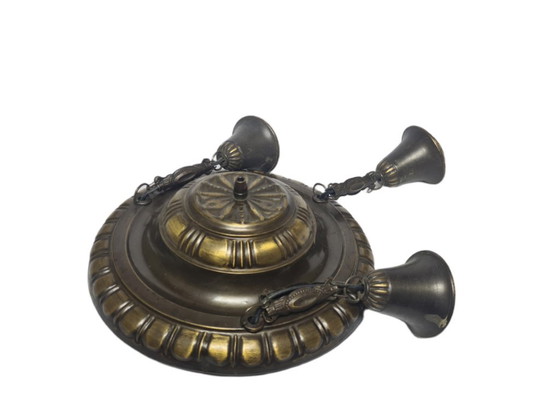 Art Nouveau Chandelier, Austro Hungarian Empire, 1900s – Metal, Brass (photo 7 of 13)