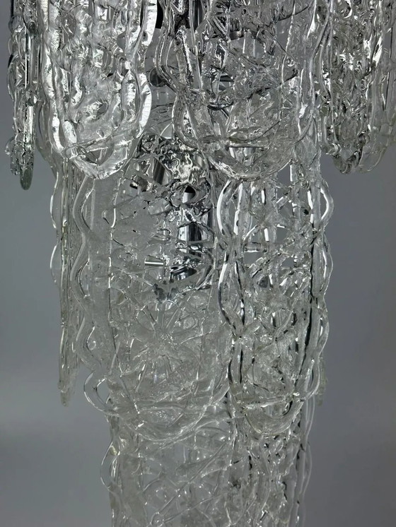 Image 1 of 60s 70s kroonluchter Kroonluchter "Ragnatela" Murano glas Space Age