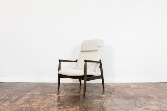 Image 1 of Mid Century Modern High Back Armchair By Edmund Homa In Kvadrat Fabric, Gfm, Poland, 1960s