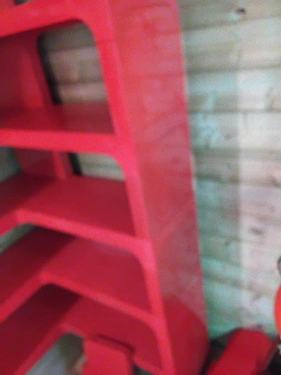 Image 1 of Bureau and Corner Rack, Design by Olaf von Bohr for Kartell, Red