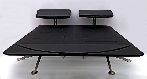 Image 1 of Cama de matrimonio Paolo Piva King-Size de latón y acero "Adia" de B&B, años 80