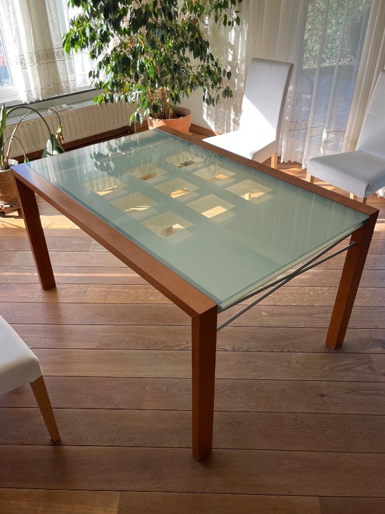 Ligne Rosset Dining Table Cherry Wood/Glass – Ligne Roset, Metal (photo 5 of 5)