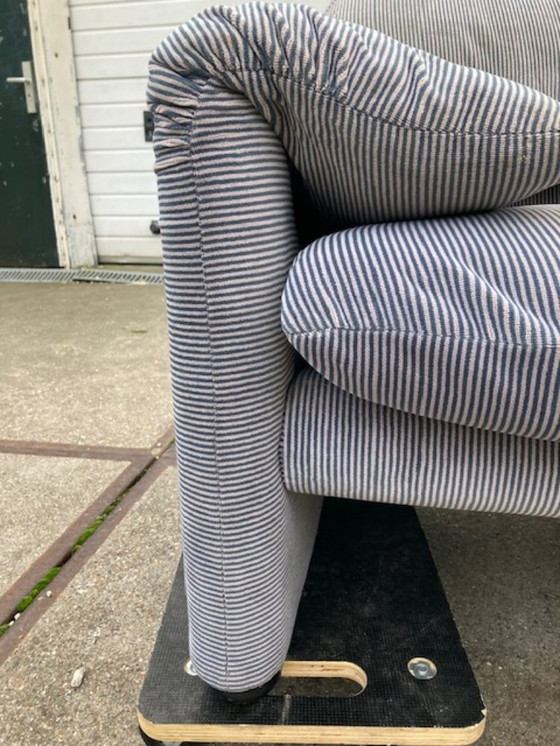 Image 1 of Divano Cassina Maralunga 3 posti, velluto bicolore nero/grigio