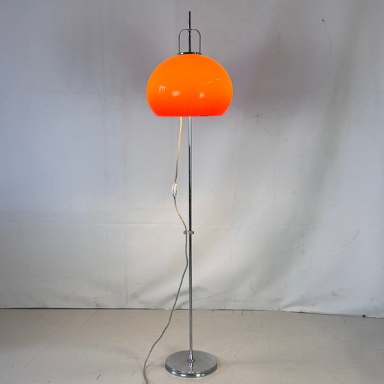 Image 1 of Harvey Guzzini "Lucerna" Floor Lamp, Orange, 1960s – Italian Design
