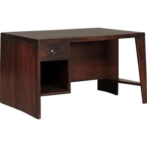 Scrivania vintage in teak a forma di casellario di Pierre Jeanneret per Chandigarh, 1960