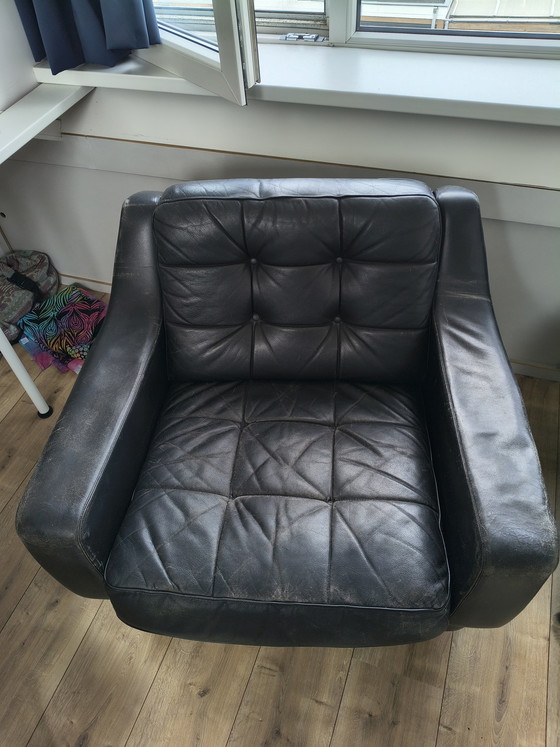 Image 1 of 2 sillones de cuero negro de Profilia