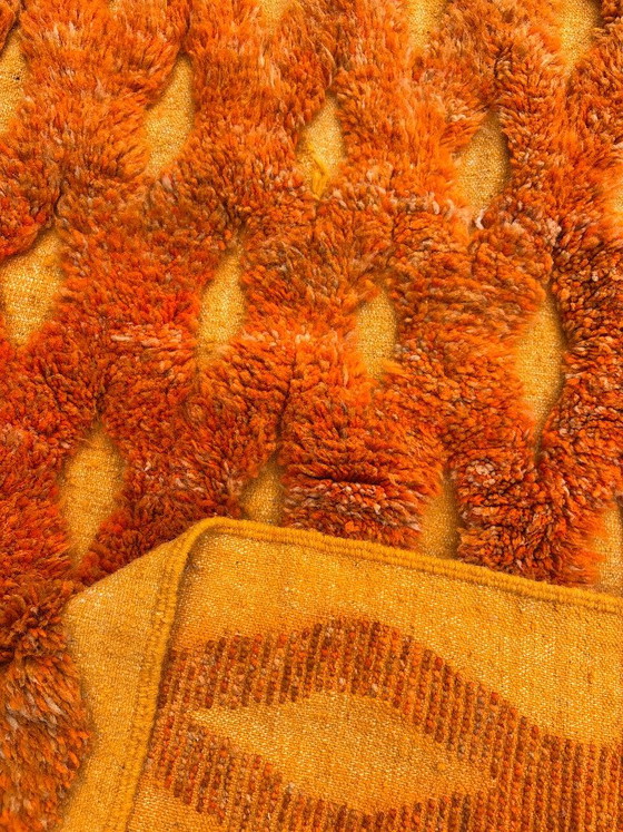 Oranje Marokkaans tapijt 200x300 cm, authentiek Marokkaans tapijt, Berber tapijt, echt wollen tapijt (photo 12 of 12)