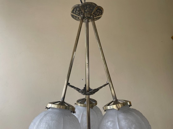 Image 1 of Ceiling lamp Hanging lamp Cherrier & Besnus art deco French
