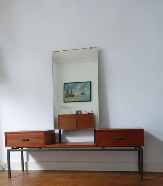 Image 1 of Espejo moderno de mediados de siglo Kuperus Almelo en estilo Pastoe Braakman.