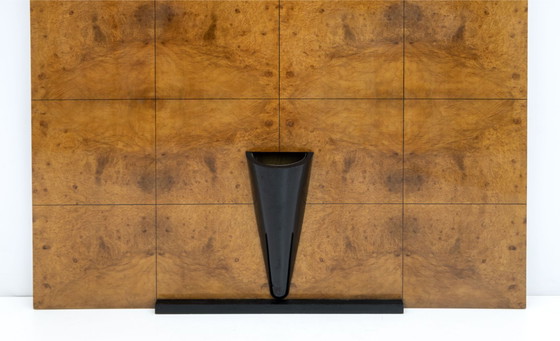 Image 1 of Perchero Art Déco italiano de nogal y cristal, atribuido a Pier Luigi Colli, década de 1930