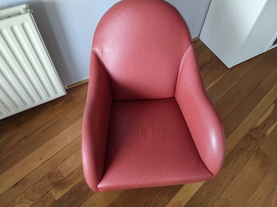 Image 1 of Red leather armchair by Wittmann.