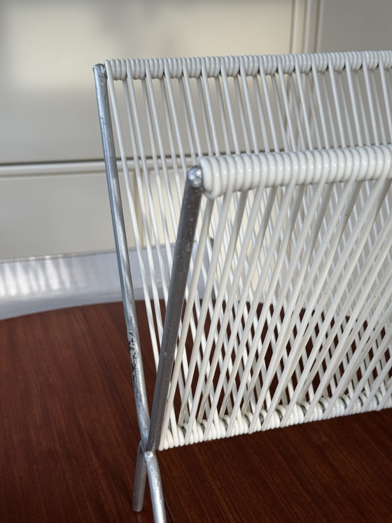 Portariviste Spaghetti Vintage Porta LP PVC Bianco Space Age – Metal, Plastic (photo 15 of 15)