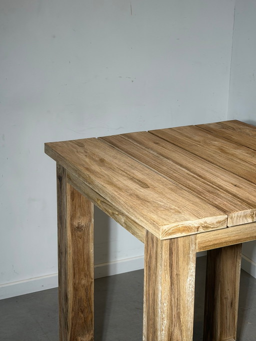 Mesa de bar exterior de teca maciza – 105 cm – Nueva – 80 x 80 cm – Alta calidad – tuintafels (photo 2 of 6)