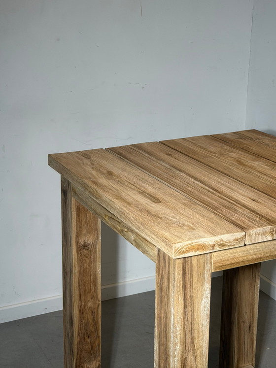 Mesa de bar exterior de teca maciza – 105 cm – Nueva – 80 x 80 cm – Alta calidad – Mesas de jardín (photo 2 of 6)