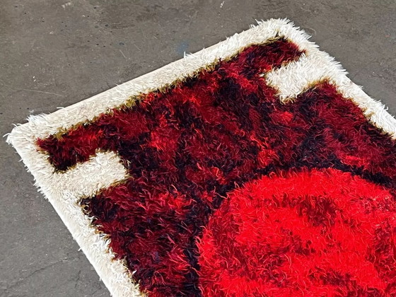 Image 1 of Tapis de passage des années 60 70 Carpet Rug Space Age by Hojer Eksport Danemark Design