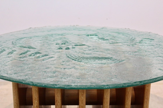 Heinz Lilienthal Sculpturale Glazen Salontafel, Koffietafelboeken, Hout, Brutalist (foto 5 van 11)