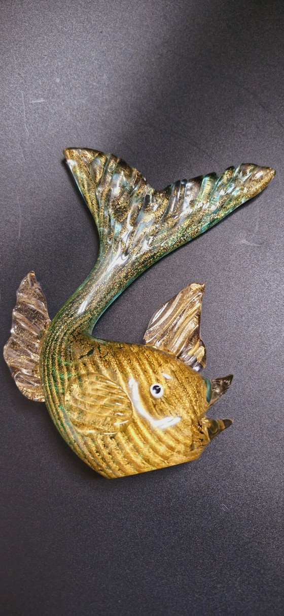 Image 1 of 60'S Barovier&Toso Murano Glass Coordonato D'Oro Fish 