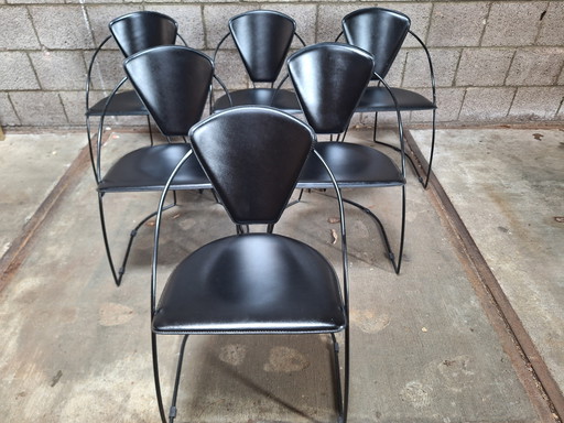 6 Arrben Linda chairs black