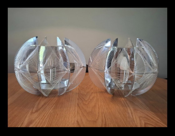 Image 1 of Set aus 2 Muno 'The Wire' Wand-/Tischlampen – Space Age (Paul Secon Stil)