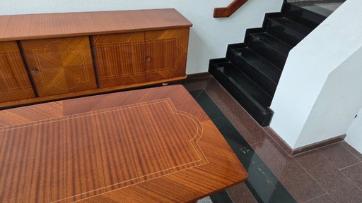 Mid-Century mahogany sideboard with extendable dining table