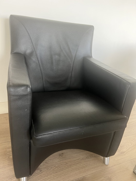 Image 1 of Leolux Dolcinea Black Senso Leather Design Armchair