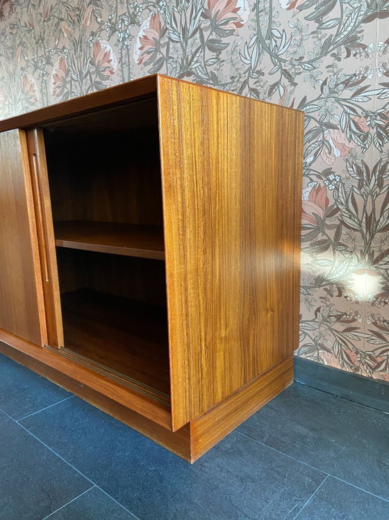 Image 1 of Compact vintage Danish sideboard with sliding doors by Chr. Linneberg