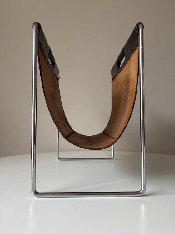 Revistero Brabantia de cuero negro, años 70 – Leather, Metal (photo 4 of 9)