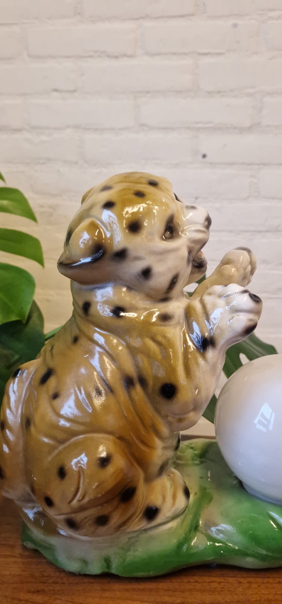 Image 1 of Lampe de table vintage unique - panthère