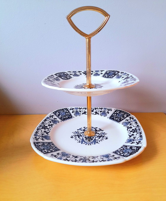 Image 1 of Gien Ibis porcelain appetizer/cake serving set