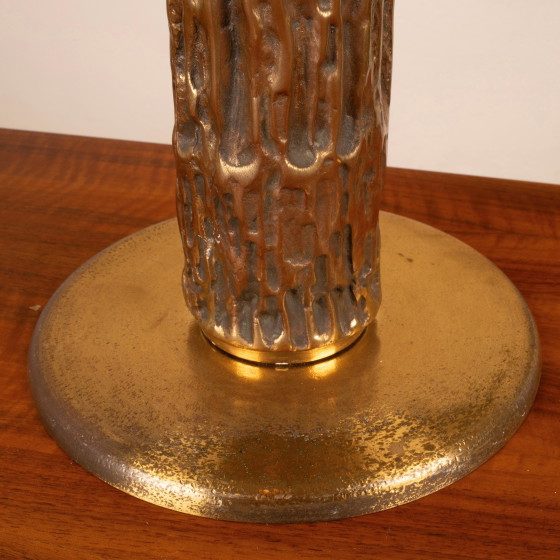 Luciano Frigerio Brutalistische italienische Messinglampe 1970 – Tischlampen, Brass, Italian Design (photo 12 of 18)