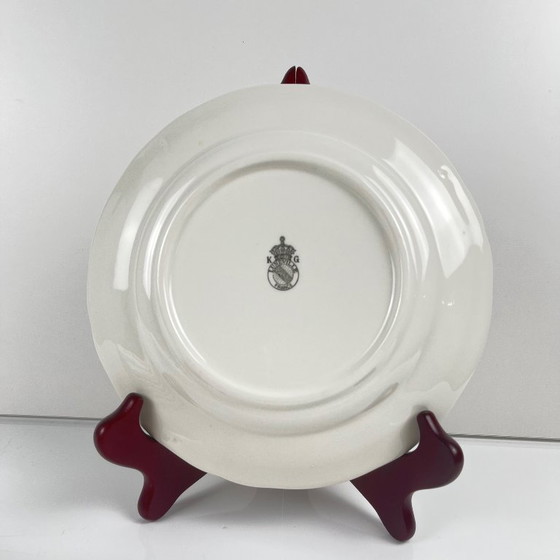 Image 1 of Set van 6 KG Luneville dessertborden – Straatlantaarnpatroon