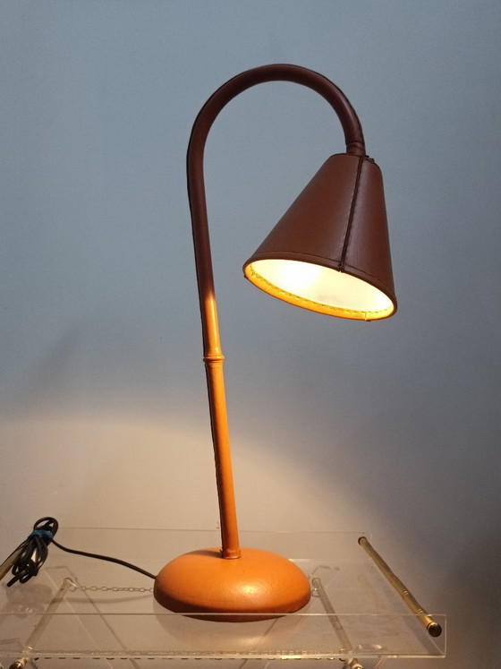 Table Lamp by Jacques Adnet for Valenti 1960s – Leather (photo 13 of 14)