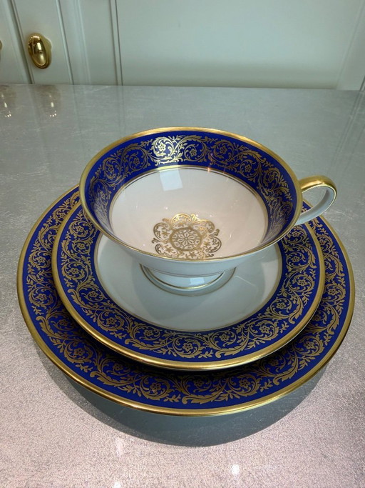 Original Tirschenreuth Bavaria Germany – Decor 943/2 – Shape 1300 – Real Cobalt – Gold Decor – Tea/Coffee Set – ca. 1955–1965