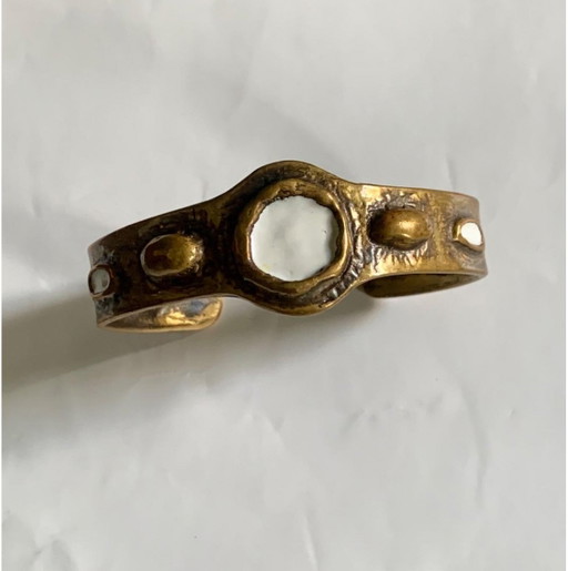 Bracelet Manchette St Luc - Bronze Et Émail Blanc – cadeaus, Other