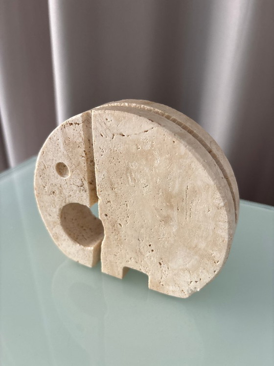 Fratelli Mannelli Travertine Elephant Sculpture / Letter Holder – Made in Italy – Vintage (photo 6 of 11)