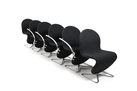 Image 1 of Verner Panton para Fritz Hansen 1973 Serie 1-2-3 Base de mariposa