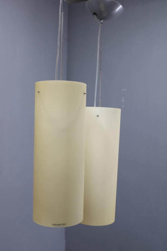 Image 1 of 1980 Coppia di lampade a sospensione in vetro di Aureliano Toso, Italia