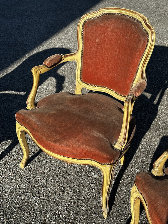 Image 1 of Set di 4 poltrone cabriolet in stile Luigi XV