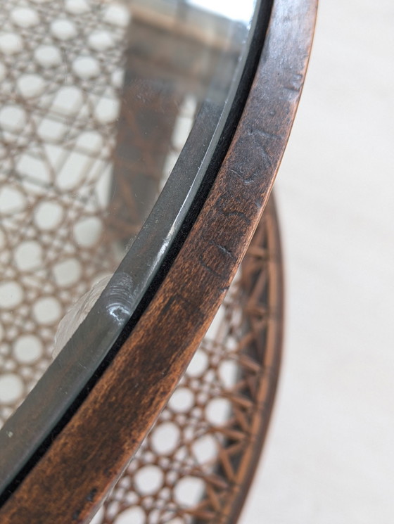 Image 1 of Gustavo Pulitzer Finali - Coffee Table - Wood, Glass, Vienna Straw