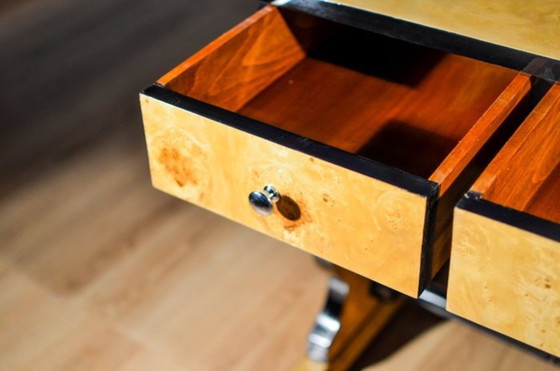 Image 1 of Scrivania in acero a forma di lira in stile Biedermeier