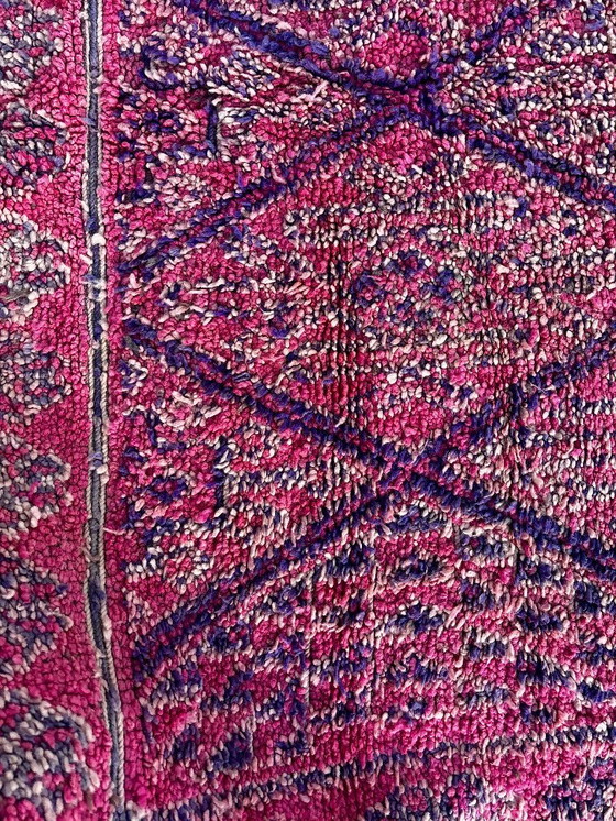 Image 1 of Vintage Marokkaans Boujad wollen tapijt 220x350 cm - Handgeweven Berber tapijt