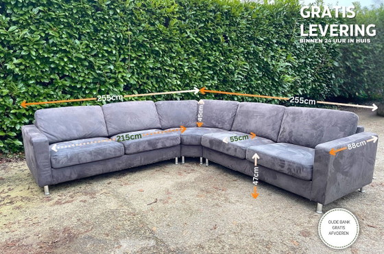 Image 1 of Grote antracietkleurige hoekbank - Ruime loungebank - Gratis levering