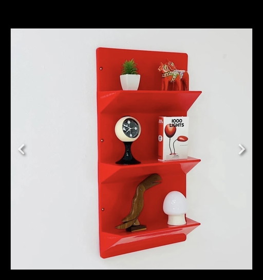 Retro Red Ikea 'Kampe' Wall Shelf: A Vintage Style Statement For Any Room